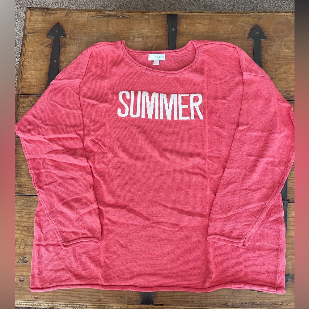 Belle by Kimโ Gravel Coral Knit Pullover